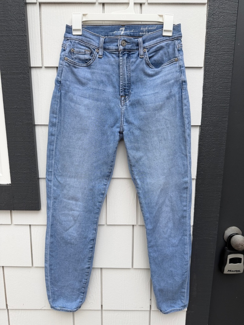 7 For All Mankind Women's High Waist Ankle Gwenevere Jeans Light Blue